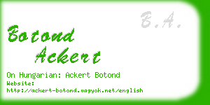botond ackert business card
